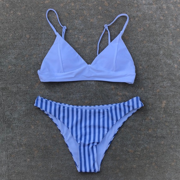 Shein Blue and White Bikini size small - Picture 2 of 7